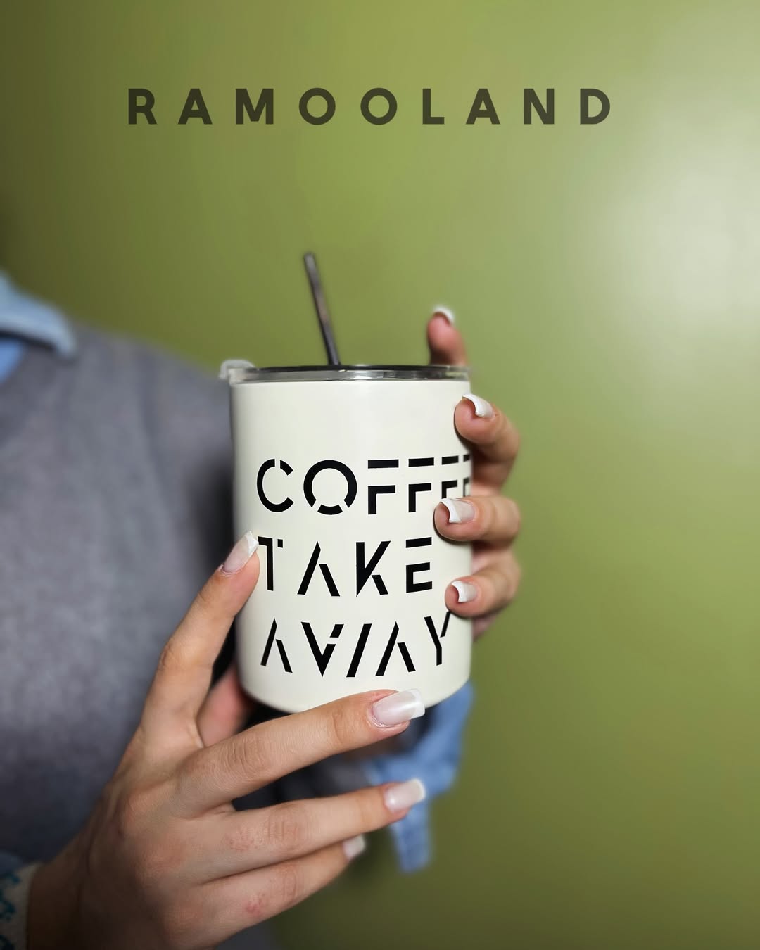 تراول ماگ TAKE AWAY درب شیشه ای نی استیل