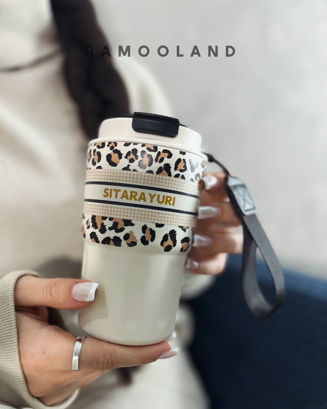 تراول ماگ سیتارایوری مدل پلنگی استیل دوجداره